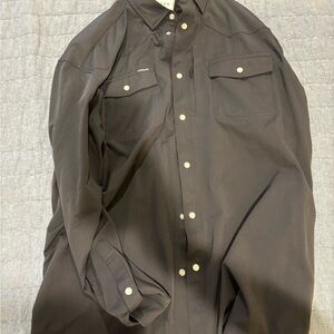 Poncho black long sleeve Button-Up Shirt